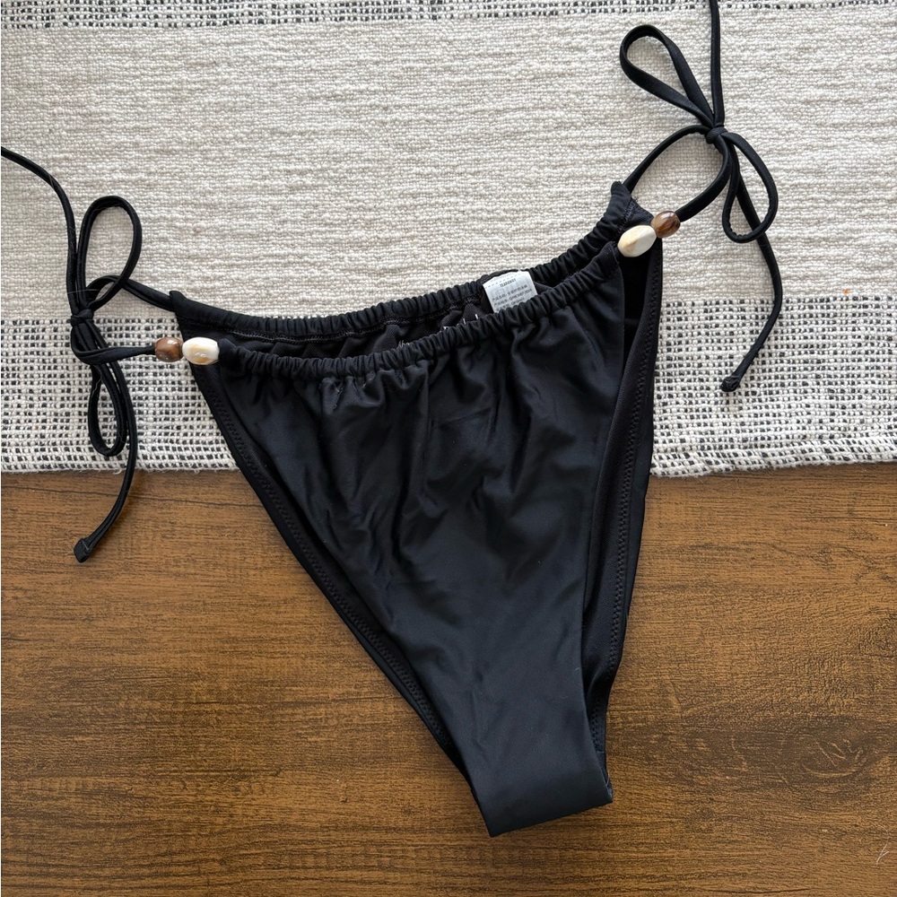 Abercrombie & Fitch Black Tie-Side Bikini Bottoms